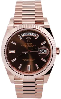 Rolex Day-Date 228235 40mm Rose gold Brown