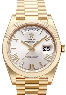 Rolex Day-Date 228238-0002 40mm Yellow gold Silver