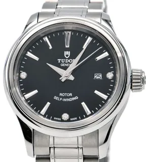 Tudor Style 12100 28mm Stainless steel Black