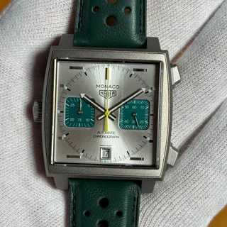 TAG Heuer Monaco CAW218E.FC6565 39mm Titanium Green and Silver