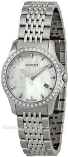 Gucci 126 SM YA126506 27mm Brushed/polished steel White