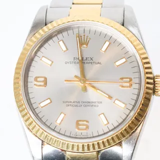 Rolex Oyster Perpetual 14233 34mm Stainless steel and 18k yellow gold Silver