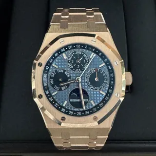 Audemars Piguet Royal Oak Perpetual Calendar 26574OR.OO.1220OR.02 41mm Rose gold Blue