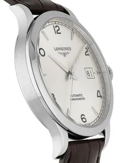 Longines Record L2.820.4.76.2 39mm Stainless steel Silver