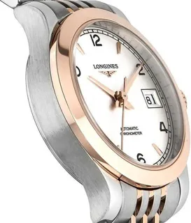 Longines Record L23205767 26mm Yellow gold and Stainless steel Silver