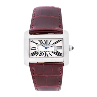 Cartier Divan 2600 38mm Stainless steel White