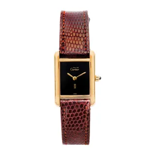 Cartier Tank 366001 20mm Vermeil Black