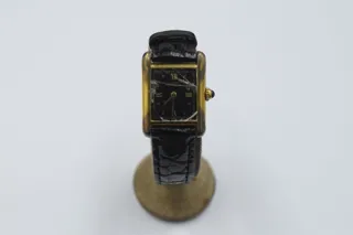 Cartier Tank 18mm Silver and Gilt Black