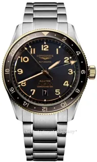 Longines Spirit L38125536 42mm Brushed/polished steel Black