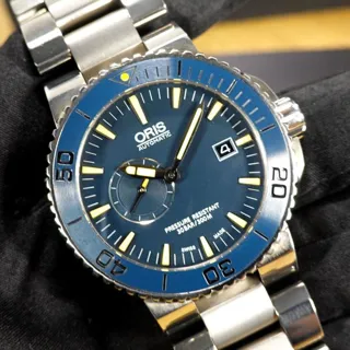 Oris Aquis 01 643 7654 7185 46mm Titanium Blue