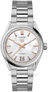 TAG Heuer Carrera WBN231C.BA0001 36mm Brushed/polished steel White