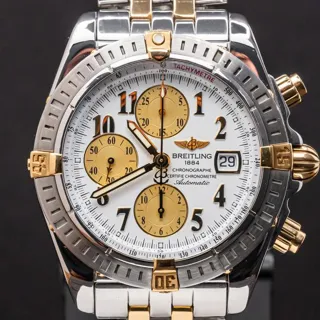 Breitling Chronomat Evolution B13356 43mm Yellow gold and Stainless steel White