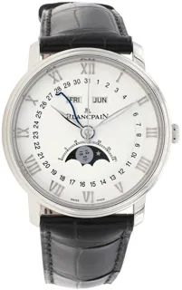 Blancpain Villeret Quantième Complet 6654A-1127-55B 40mm Stainless steel White