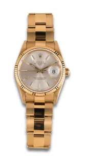 Rolex Oyster Perpetual Date 34mm 18k yellow gold Silver