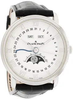 Blancpain Villeret Quantième Complet 6654A-1127-55B 40mm Stainless steel White