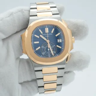 Patek Philippe Nautilus 5980/1AR-001 40.5mm Rose gold and Stainless steel Blue