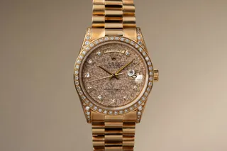 Rolex Day-Date 18388 Diamond and 18k yellow gold fossil diamond