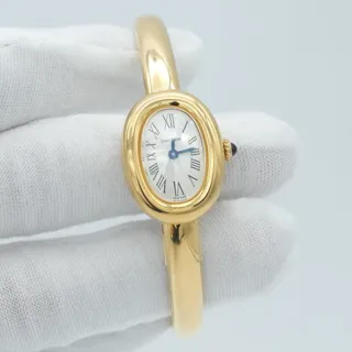 Cartier Baignoire WGBA0035 24.5mm Yellow gold White