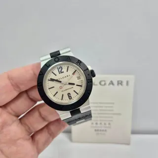 Bulgari Diagono AL 38 TA 38mm Aluminium White