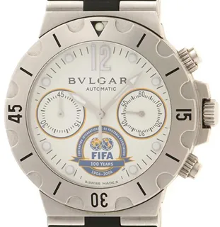 Bulgari Diagono SCB38S/SC38WSV 38mm Stainless steel White