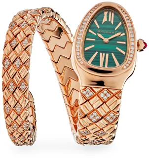 Bulgari Serpenti Spiga 103626 35mm Rose gold Blue-green