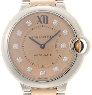 Cartier Ballon Bleu 36mm WE902054 36mm Rose gold and Stainless steel Champagne