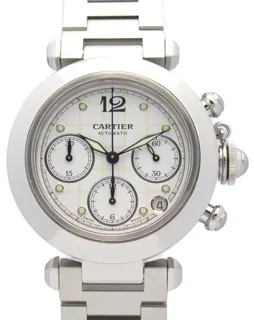 Cartier Pasha C Chrono W31039M7 Stainless steel White