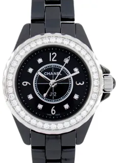 Chanel J12 Bezel Diamond H2571 Black ceramic Black