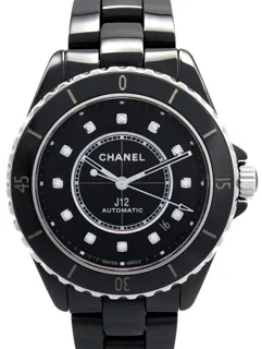 Chanel J12 12P Diamond H5702 Black ceramic Black