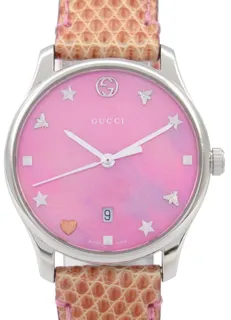 Gucci G-Timeless 126.5 29mm Stainless steel Pink shell