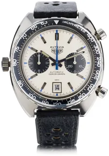 Heuer Autavia 1163 Stainless steel Black and White