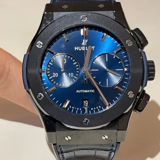 Hublot Classic Fusion 521.CM.7170.LR 45mm Black ceramic Blue