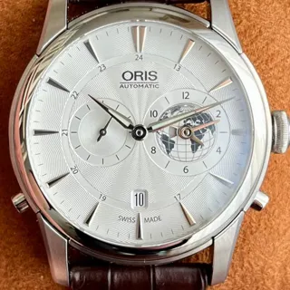 Oris Artelier Worldtimer 01 690 7690 4081-Set MB 42mm Stainless steel Silver