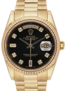 Rolex Day-Date 36 118238 18k yellow gold Black