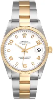 Rolex Oyster Perpetual Date 15223 Stainless steel and 18k yellow gold White