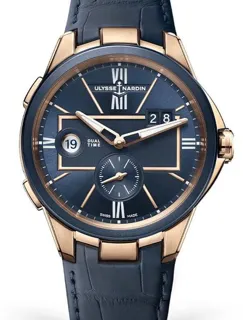 Ulysse Nardin Executive Dual Time 242-20/43 42mm Rose gold Blue