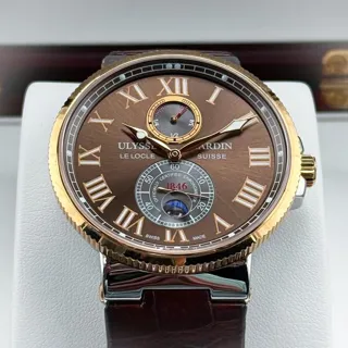 Ulysse Nardin Marine Chronometer 43mm 265-67-3/45 43mm Yellow gold and Stainless steel Brown