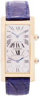 Cartier Tank Cintrée Dual Time 23mm Yellow gold White