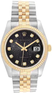 Rolex Datejust 116233-0208 Yellow gold and Stainless steel Black