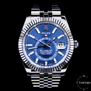 Rolex Sky-Dweller 326934 904L Oystersteel $18K white gold blue