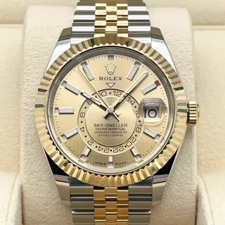 Rolex Sky-Dweller 336933 (TWO-TONE) 42mm Yellow gold and Stainless steel Champagne