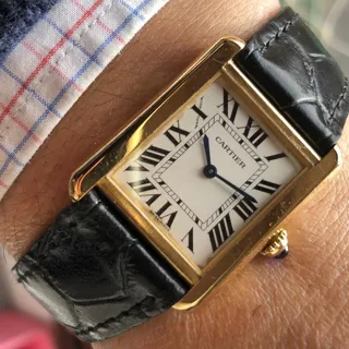 Cartier Tank Solo 3168 24mm Yellow gold White