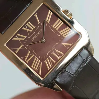 Cartier Santos Dumont W2012851 35mm Rose gold Brown