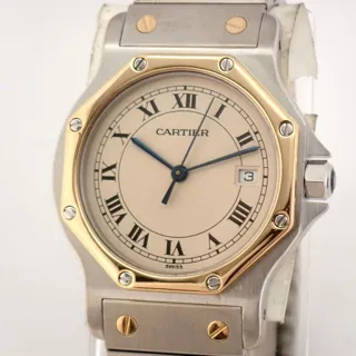 Cartier Santos LM 187902 30mm Yellow gold and Stainless steel White