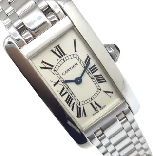 Cartier Tank Américaine SM W260119L1 K18WG 19mm White gold Champagne