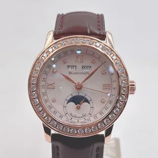 Blancpain Léman Moonphase 2360-2991A-55B 33.5mm Rose gold White