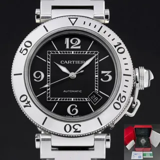 Cartier Pasha Seatimer W31077M7 40mm Stainless steel Black