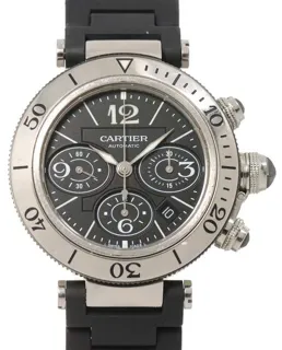 Cartier Pasha Seatimer W31088U2 42mm Stainless steel Black