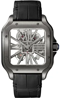 Cartier Santos de Cartier WHSA0009 Black Steel Skeletonized