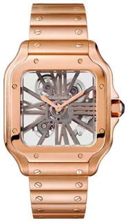 Cartier Santos WHSA0016 Rose gold Skeletonized